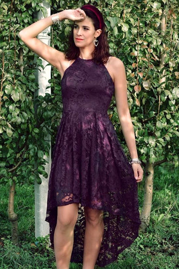 Grape High Low Lace Dress